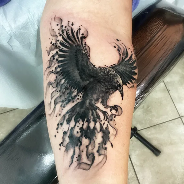 Watercolor tattoo by Daniel Natural in Minneapolis