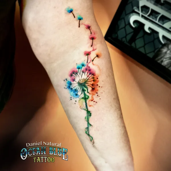 Watercolor tattoo by Daniel Natural in Minneapolis