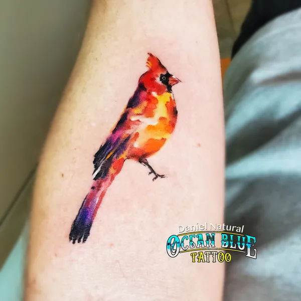 Watercolor tattoo by Daniel Natural in Minneapolis