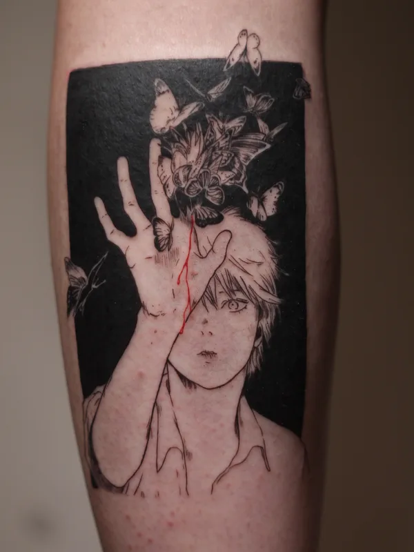 black and grey anime 타투 부위 forearm #80343 | 타투이스트 Катя Tsugisa