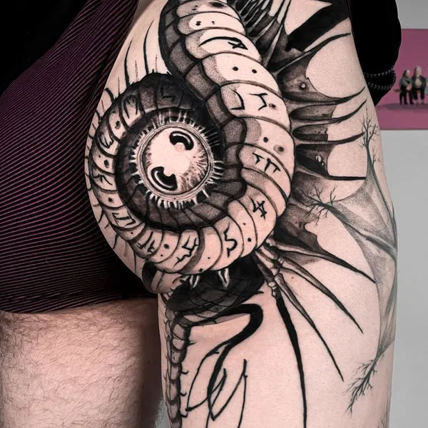 Graphic tattoo by Никита Пчелинцев in Тамбов