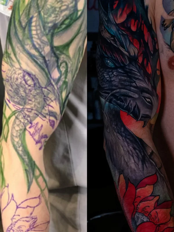 color illustrative Tatuaggio su full sleeve #80477 | Tatuatore Виктор Рассадний