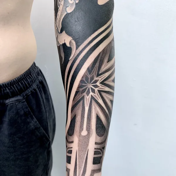 Abstract tattoo by Вадим Скорик in Moscow