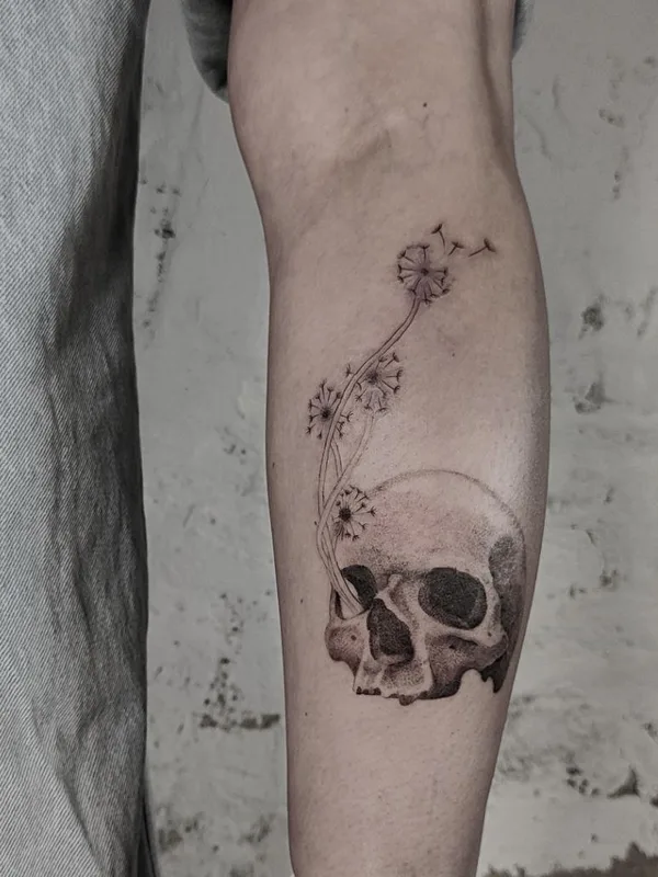 black and grey black and grey Tatuaggio su calf #80856 | Tatuatore ZONA CUMFORTA