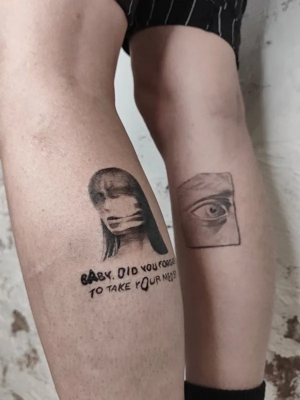 black and grey sketch Tatuaggio su calf #80857 | Tatuatore ZONA CUMFORTA
