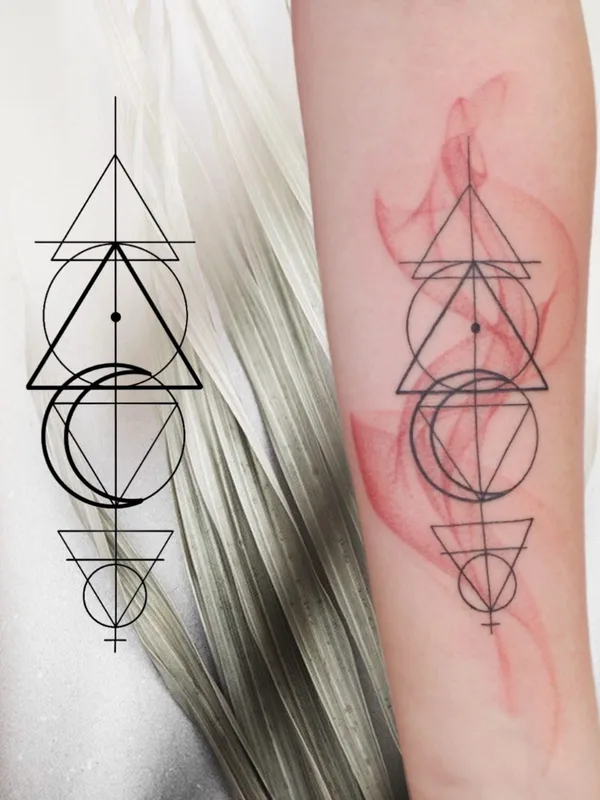 female color geometric татуировка на forearm #81021 | Тату мастер Анна Козырева Dendobryj 
