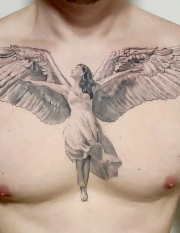 male black and grey realism Tatuaggio su chest #81047 | Tatuatore Ринат Халиуллин Richie 
