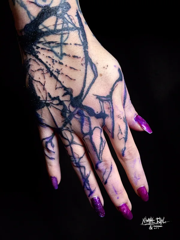 female blackandgrey abstract tattoo on arm #81163 | Tattoo Artist Night Owl Tattoo