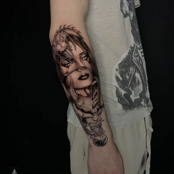 Lettering tattoo by Роман Neo_nuar in Saint Petersburg