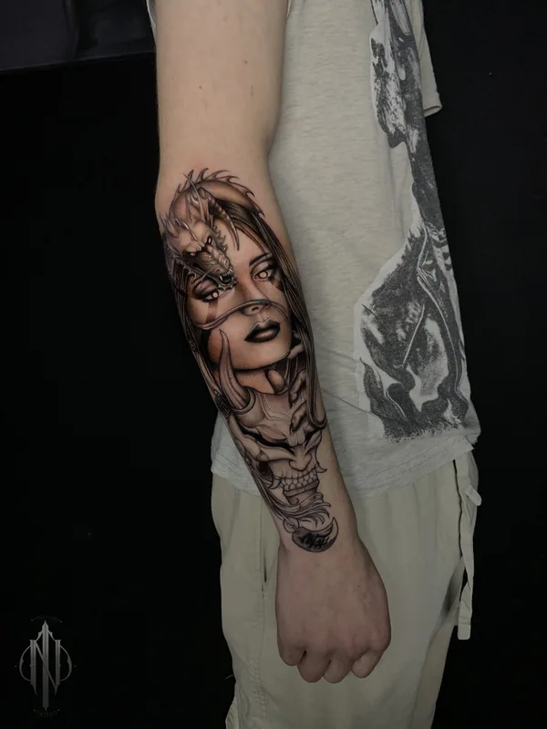 black and grey black and grey 타투 부위 forearm #81201 | 타투이스트 Роман Neo_nuar