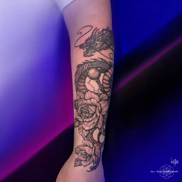 Graphic tattoo by Мир Марат in Сочи