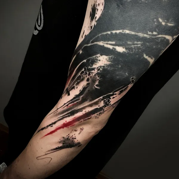 handpoke tattoo by Максим zaycev_ink