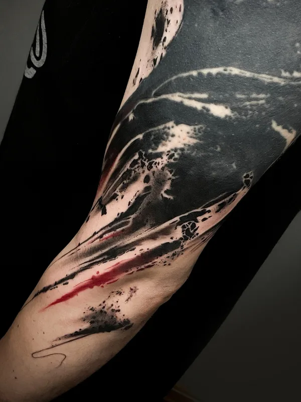 male color abstract tattoo auf shoulder #81247 | Tätowierer Максим zaycev_ink