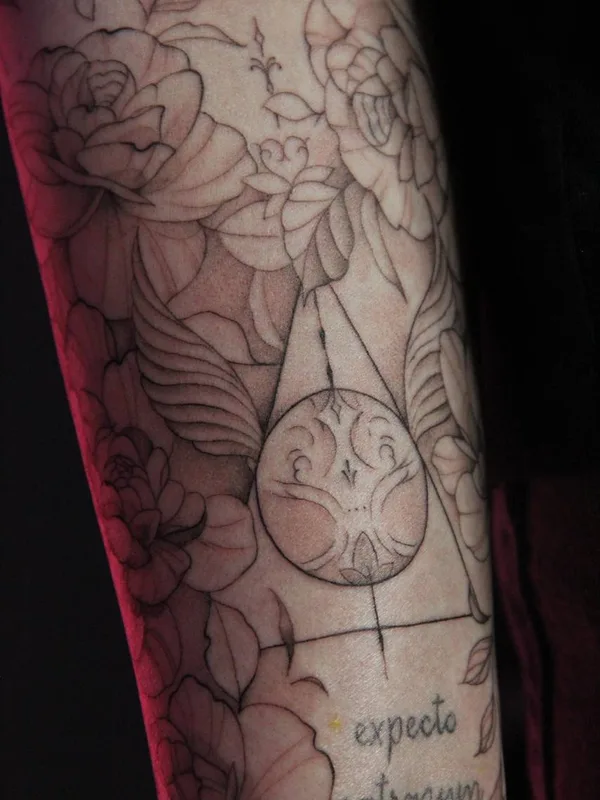 black and grey fineline татуировка на forearm #81322 | Тату мастер Дмитрий Галата