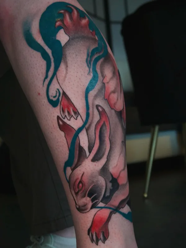 color illustrative Tatuaggio su calf #81363 | Tatuatore Daniel Vasevski