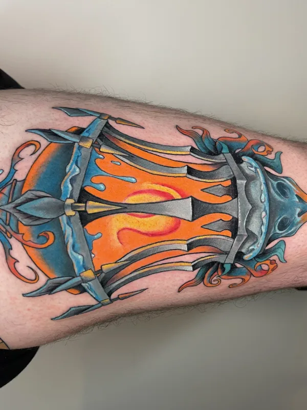 color illustrative Tatuaggio su thigh #81367 | Tatuatore Daniel Vasevski