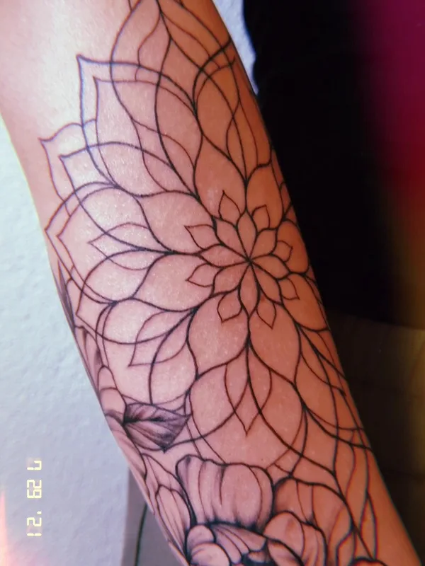 black linework татуировка на forearm #81403 | Тату мастер LIANAKADABRA
