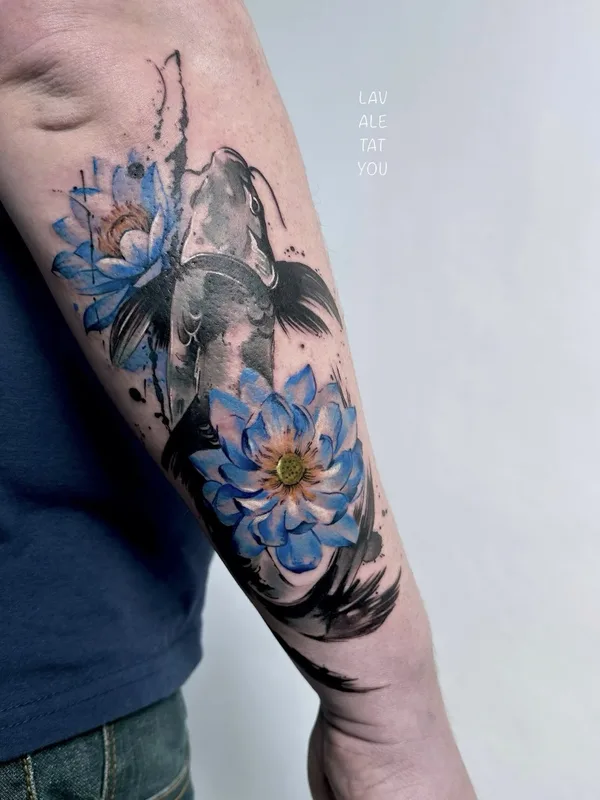 color watercolor tattoo auf forearm #81432 | Tätowierer LaVale TatYou