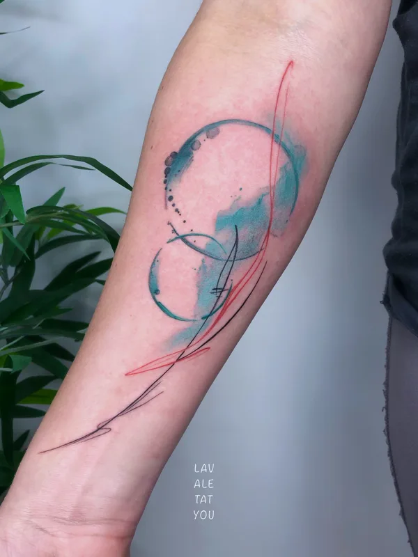 color abstract tattoo auf forearm #81436 | Tätowierer LaVale TatYou