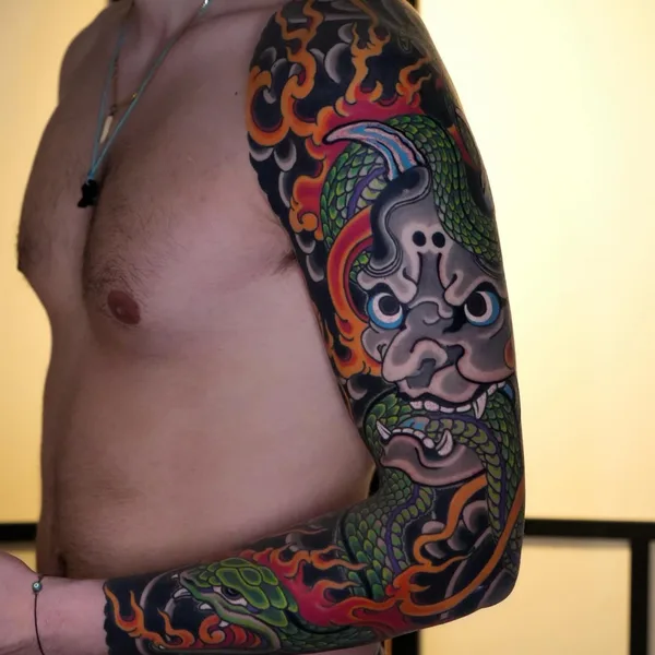 Traditional tattoo by Michael Rasetti in Roma