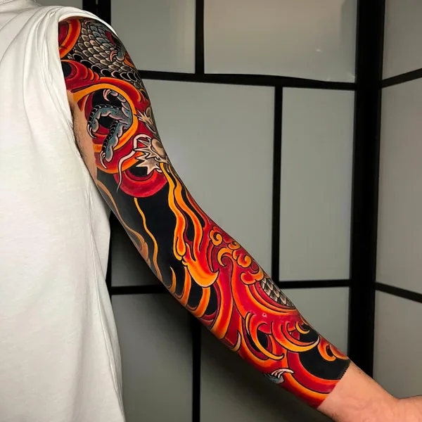 Traditional tattoo by Michael Rasetti in Roma