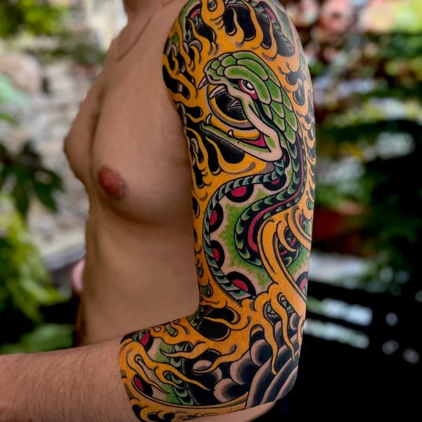 Traditional tattoo by Michael Rasetti in Roma