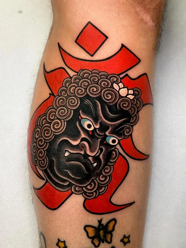 color japanese tattoo on calf #81504 | Tattoo Artist Michael Rasetti