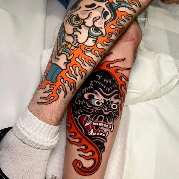 Traditional tattoo by Michael Rasetti in Roma