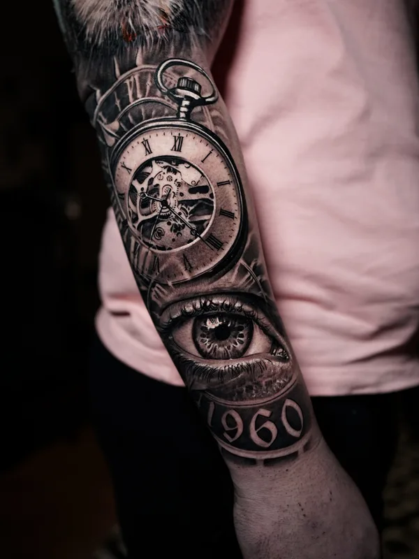 black and grey realism Tatuaggio su full sleeve #81518 | Tatuatore Chris Yze