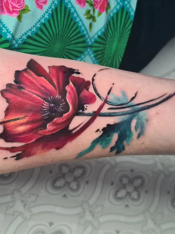 color watercolor tattoo auf forearm #81525 | Tätowierer Margoatir