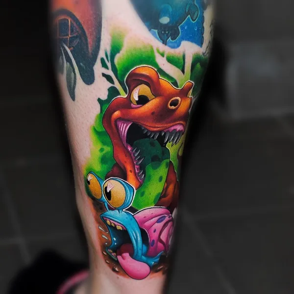 New School tattoo by Misi Furucz in Komárno