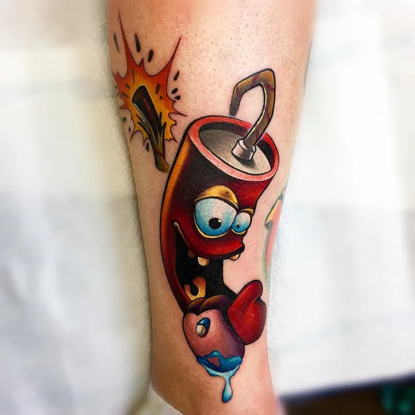 New School tattoo by Misi Furucz in Komárno