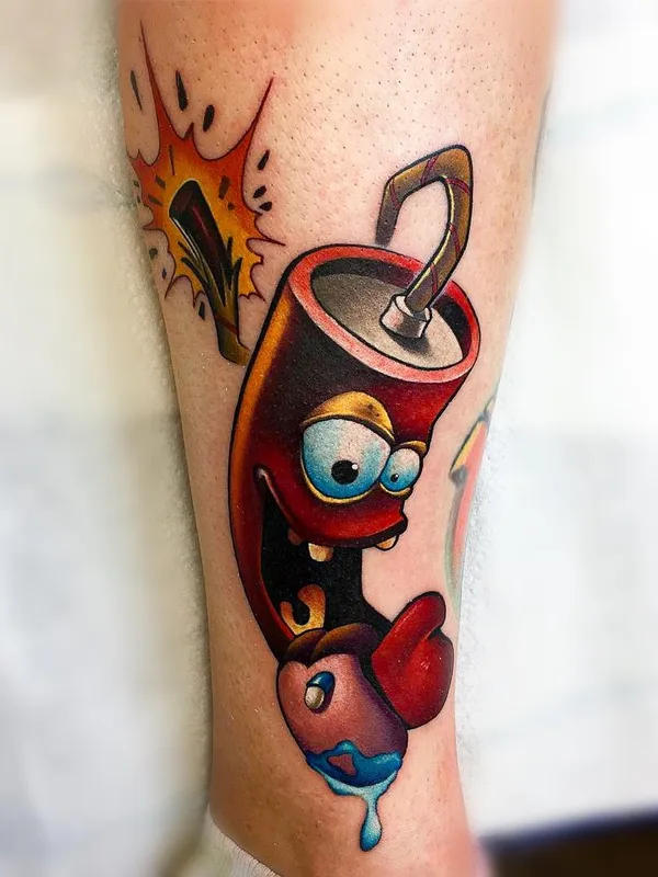 color cartoon tattoo on calf #81626 | Tattoo Artist Misi Furucz