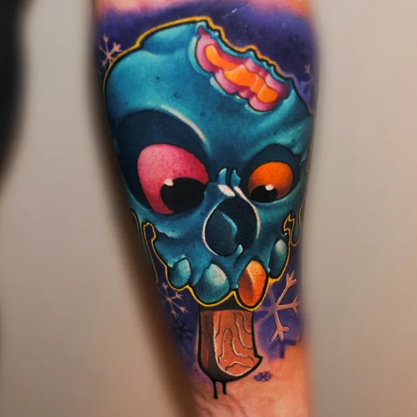 New School tattoo by Misi Furucz in Komárno