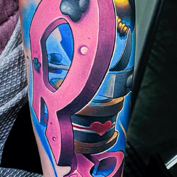 New School tattoo by Misi Furucz in Komárno