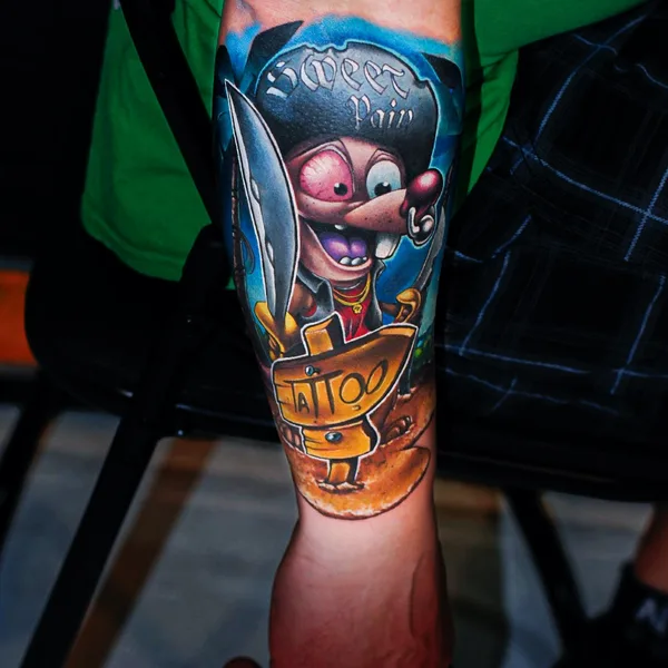 New School tattoo by Misi Furucz in Komárno