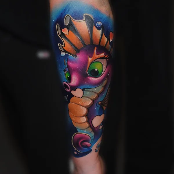 New School tattoo by Misi Furucz in Komárno