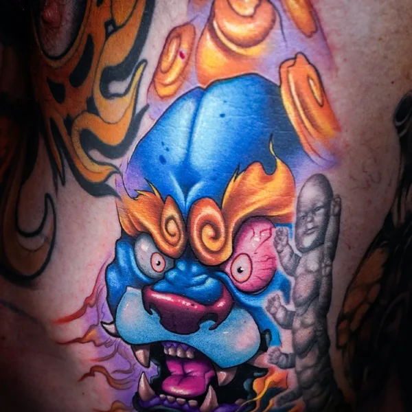 New School tattoo by Misi Furucz in Komárno