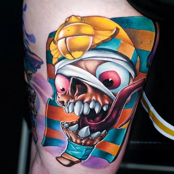 New School tattoo by Misi Furucz in Komárno