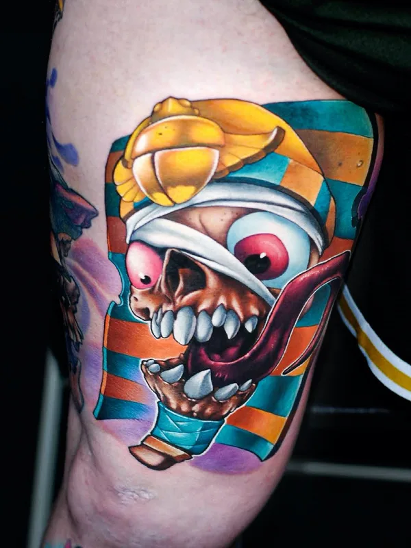 color new school tattoo on thigh #81636 | Tattoo Artist Misi Furucz