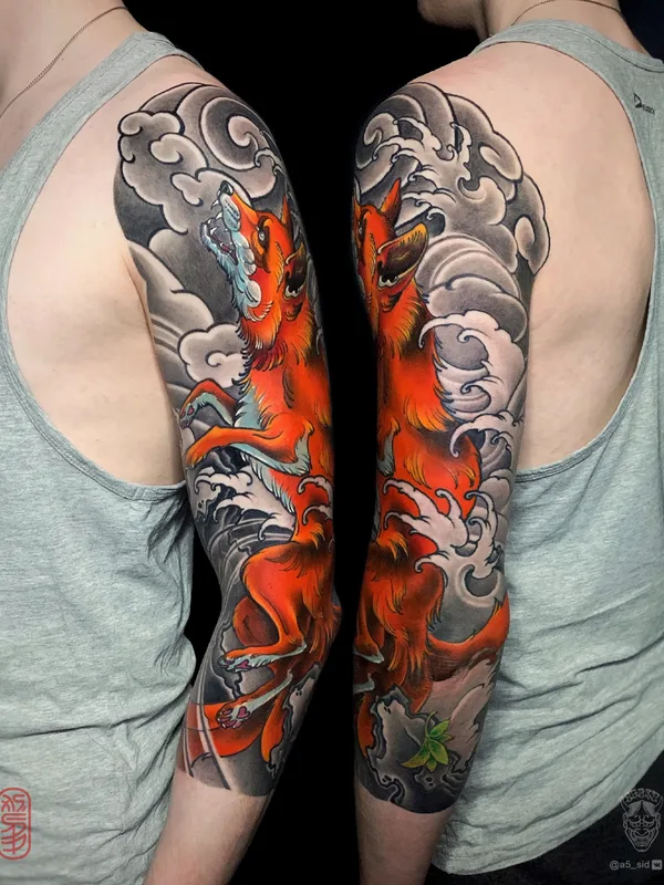 color japanese татуировка на full sleeve #81671 | Тату мастер Иван Сергеев
