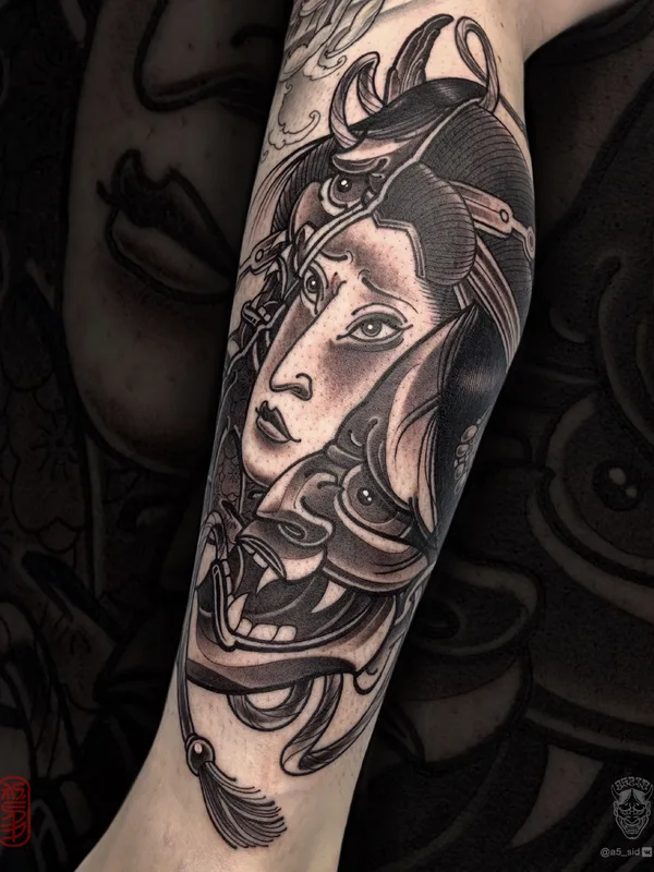 black and grey japanese татуировка на forearm #81681 | Тату мастер Иван Сергеев