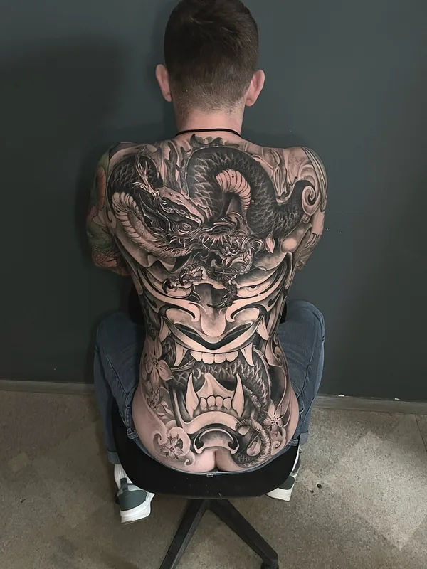 male black japanese tatouage sur back #81718 | Artiste tatoueur Максим Марков