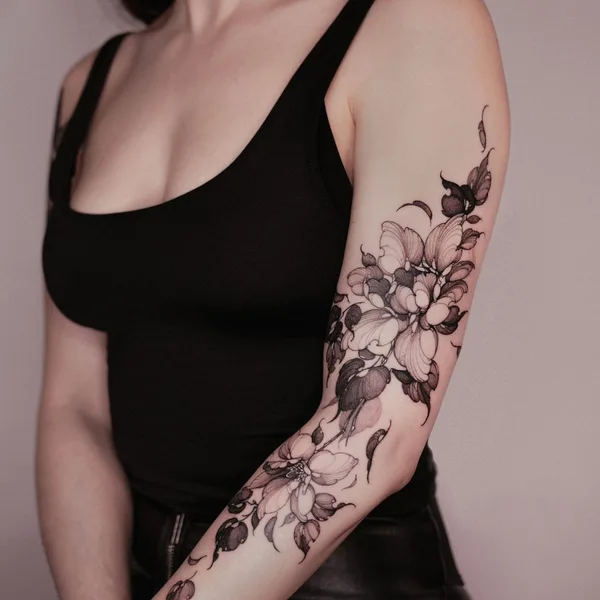 Botanical tattoo by ARTY in Berlin