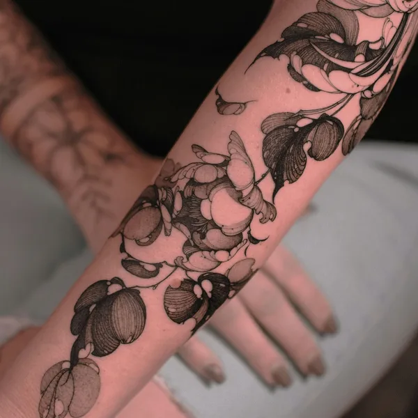 Botanical tattoo by ARTY in Berlin