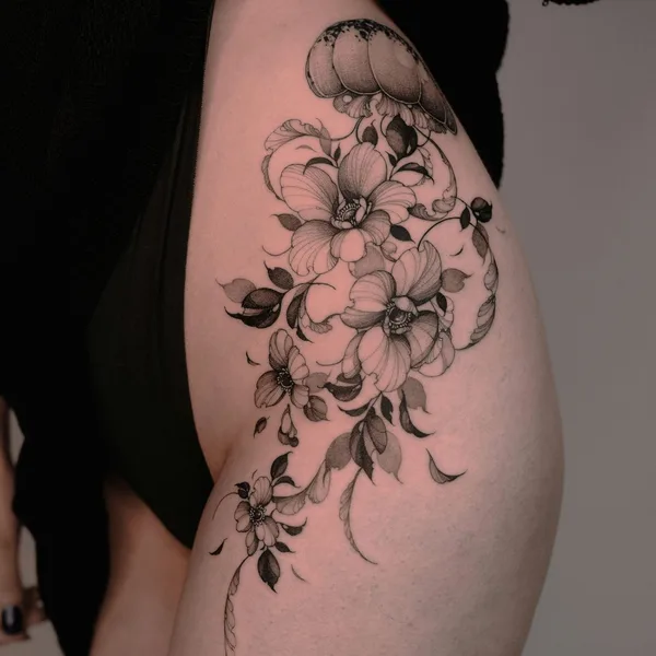 Botanical tattoo by ARTY in Berlin