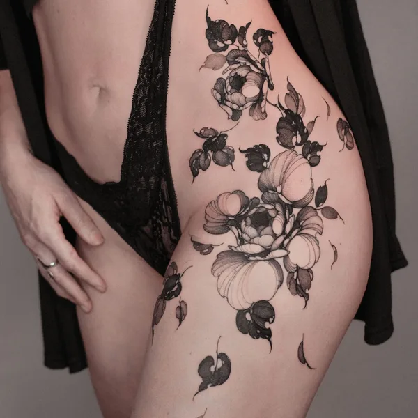 Botanical tattoo by ARTY in Berlin