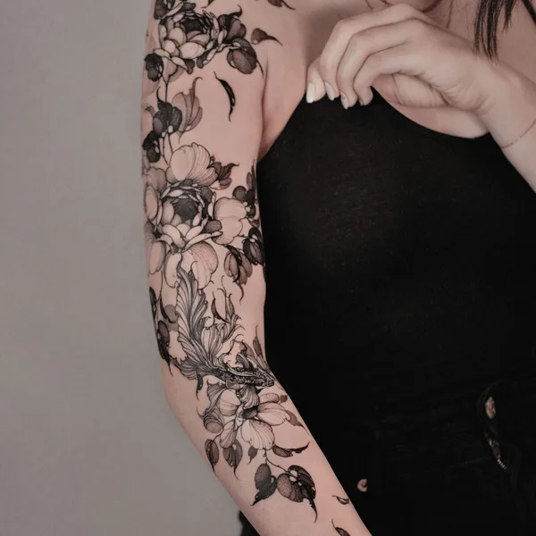 Botanical tattoo by ARTY in Berlin
