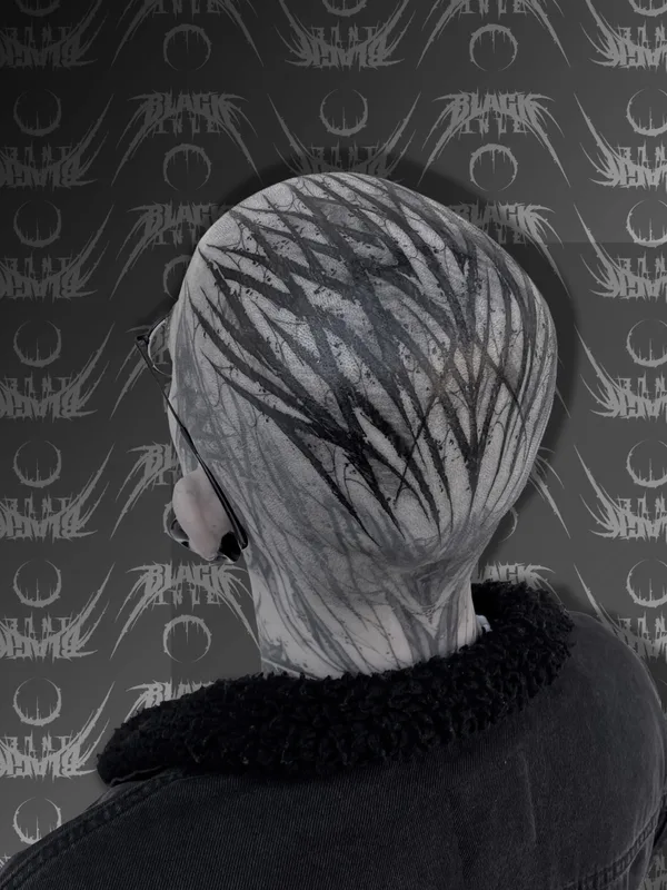 black and grey blackwork татуировка на back of neck #81919 | Тату мастер Андрей Подземный