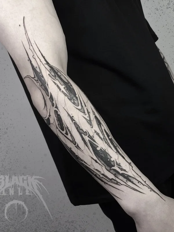 black blackwork татуировка на forearm #81926 | Тату мастер Андрей Подземный